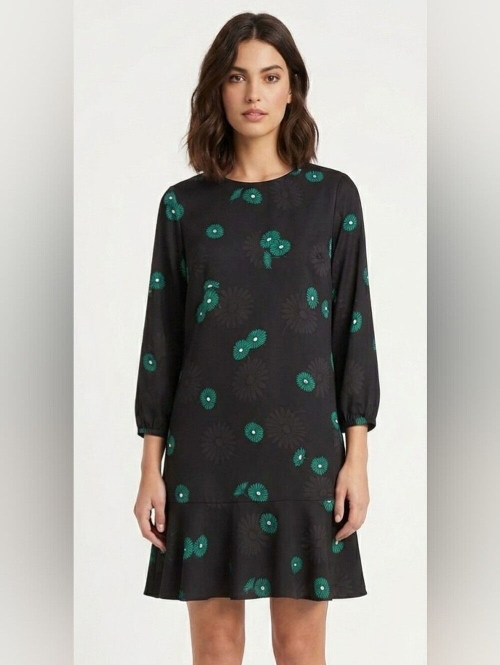 NWT Ann Taylor Black Dress with Floral Print Size 12